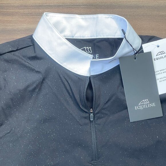 Equiline Women's Glitter Compeition Shirt - Black Polo -  XXL - Picture 4 of 4